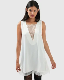 Fashion Belle & Bloom After Party Lace Mini Dress - Off-White