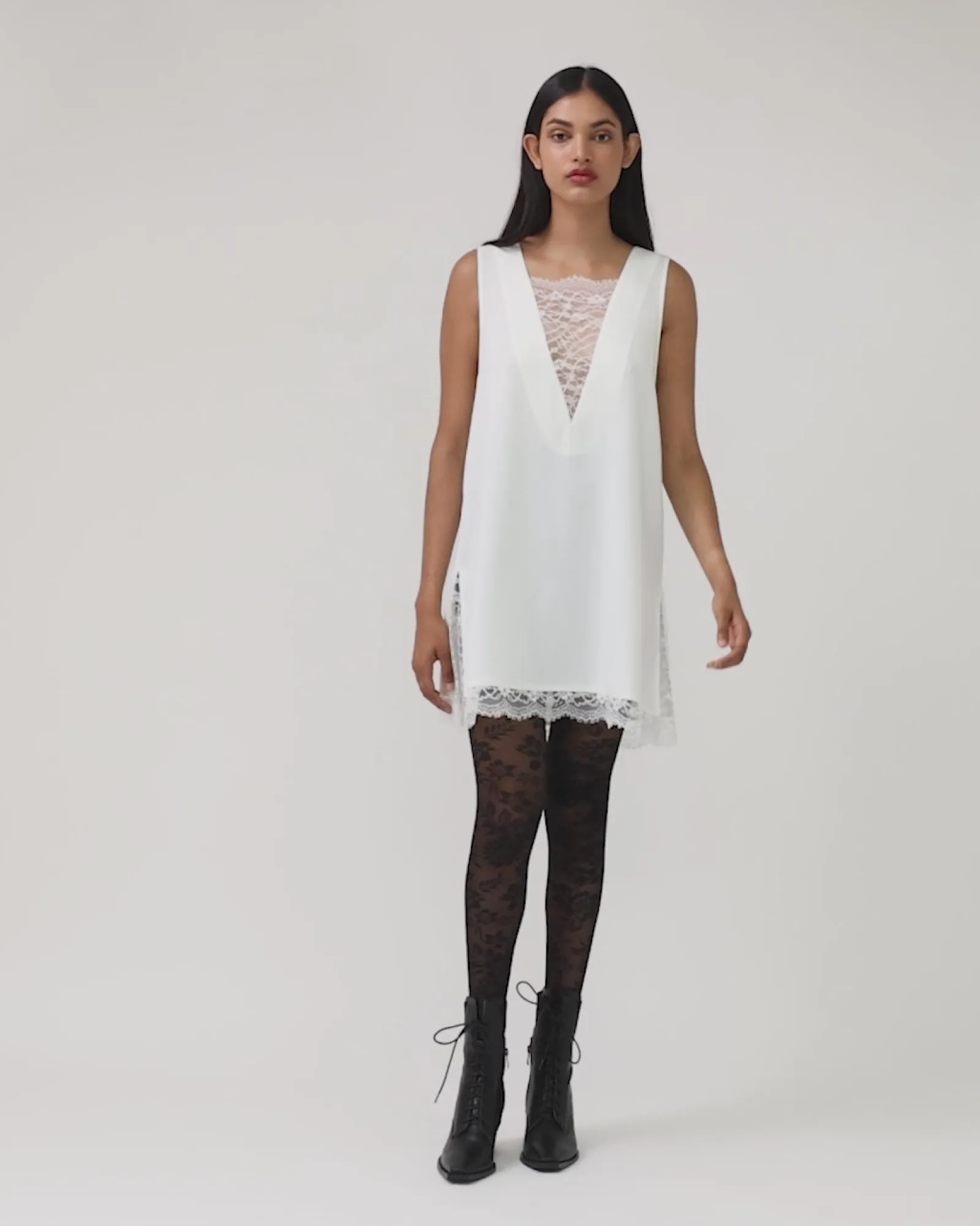 Fashion Belle & Bloom After Party Lace Mini Dress - Off-White