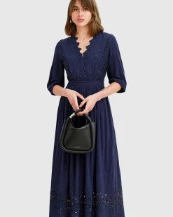 Discount Belle & Bloom All Eyes On Me Midi Dress - Navy