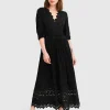 New Belle & Bloom All Eyes On Me Midi Dress - Black