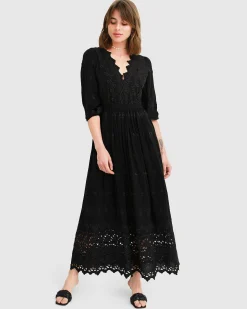 New Belle & Bloom All Eyes On Me Midi Dress - Black