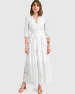 Outlet Belle & Bloom All Eyes On Me Midi Dress - White