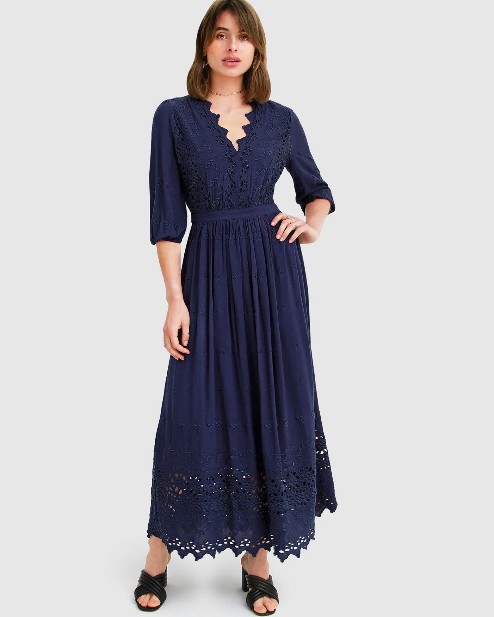Discount Belle & Bloom All Eyes On Me Midi Dress - Navy