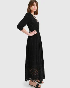 New Belle & Bloom All Eyes On Me Midi Dress - Black