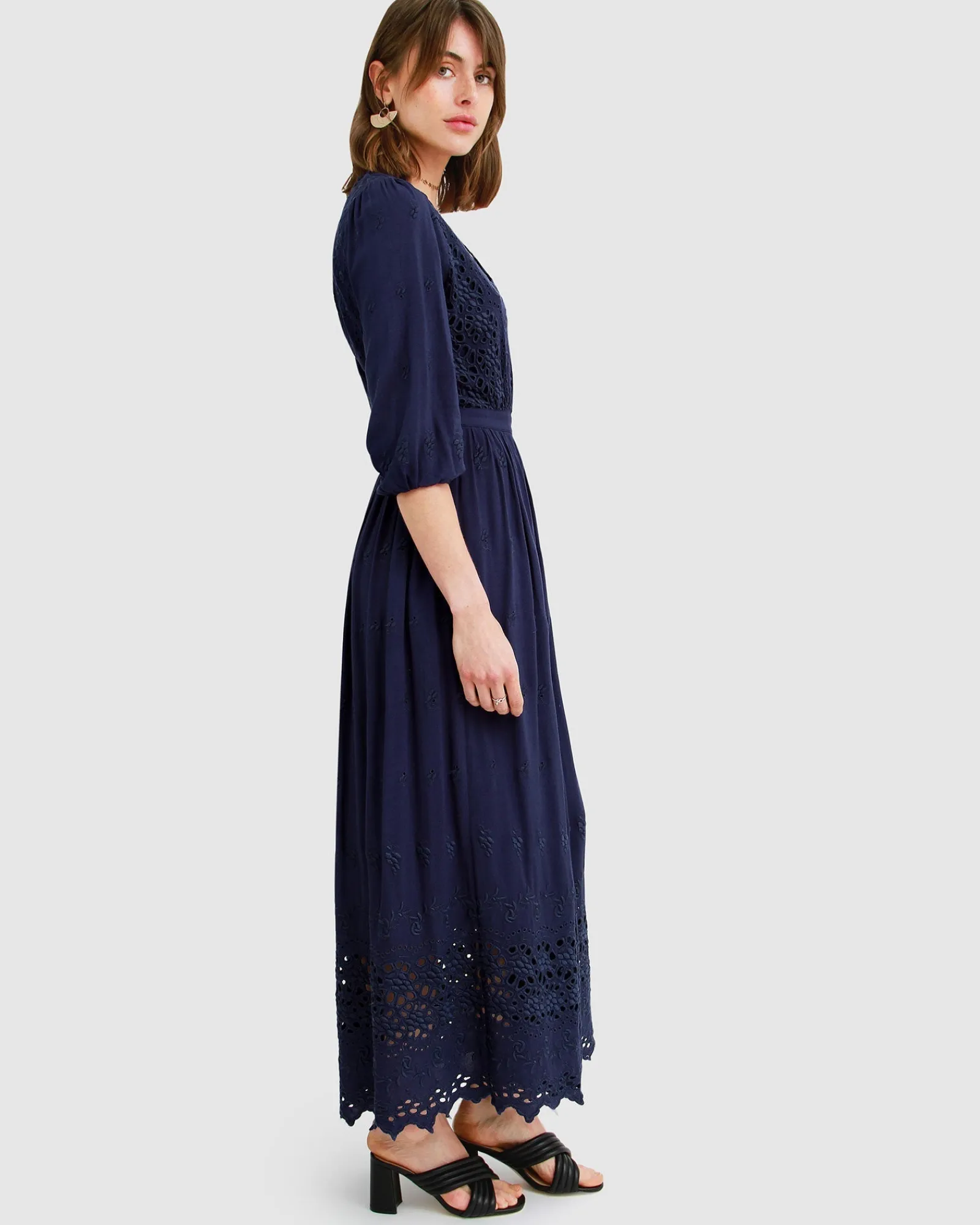 Discount Belle & Bloom All Eyes On Me Midi Dress - Navy