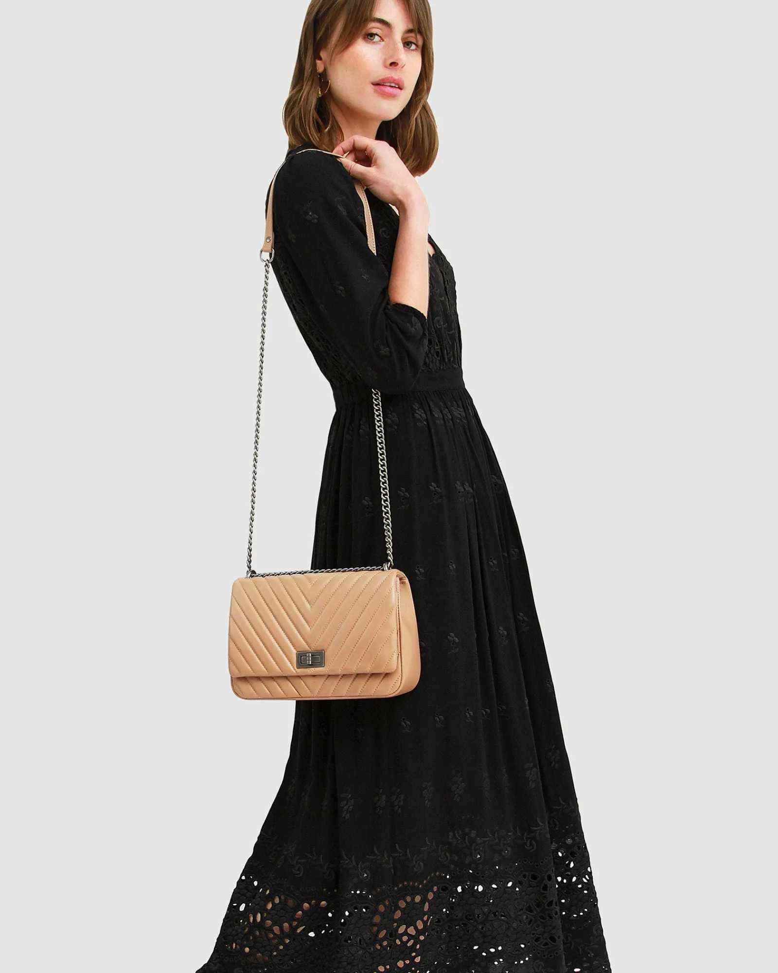 New Belle & Bloom All Eyes On Me Midi Dress - Black
