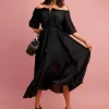 Sale Belle & Bloom Amour Amour Ruffled Midi Dress - Black
