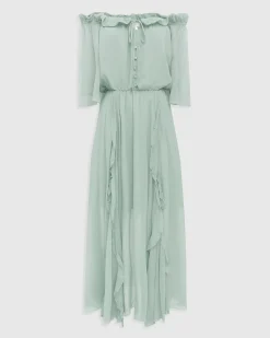 Online Belle & Bloom Amour Amour Ruffled Midi Dress - Spearmint FINAL SALE SpearmintFINALSALE
