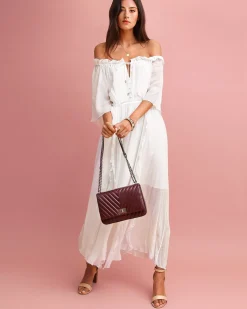 Online Belle & Bloom Amour Amour Ruffled Midi Dress - White