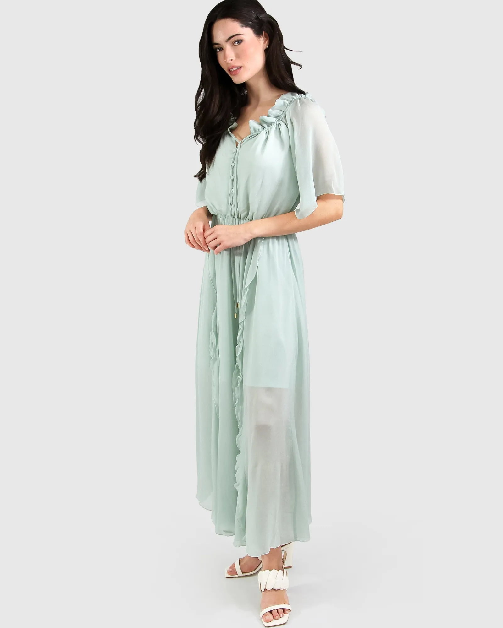 Online Belle & Bloom Amour Amour Ruffled Midi Dress - Spearmint FINAL SALE SpearmintFINALSALE
