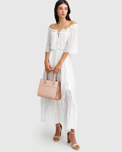 Online Belle & Bloom Amour Amour Ruffled Midi Dress - White
