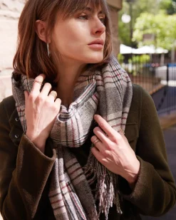 Online Belle & Bloom Aspen Plaid Scarf - Military