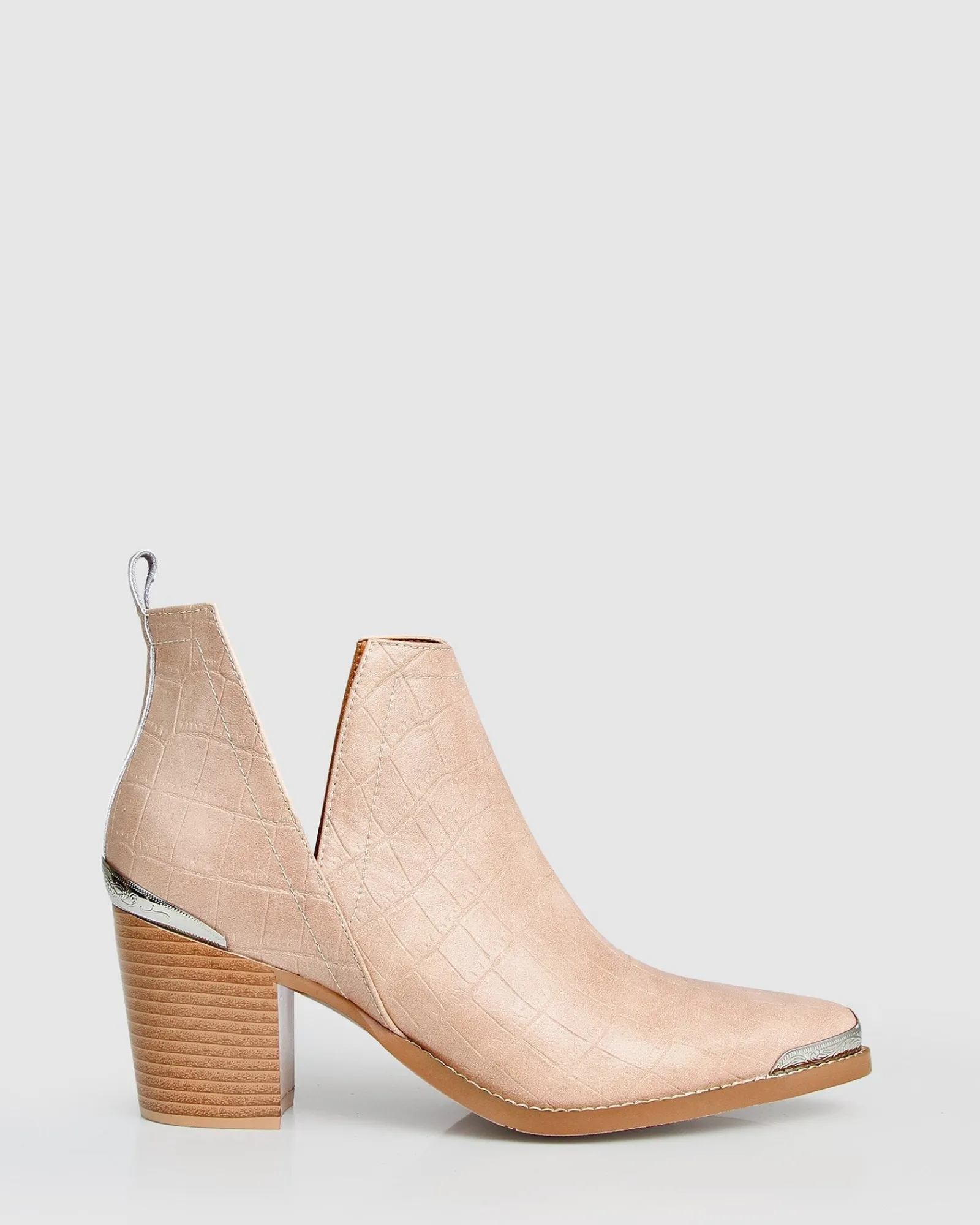 Best Belle & Bloom Austin Croc Embossed Ankle Boot - Blush