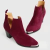 Hot Belle & Bloom Austin Suede Ankle Boot - Merlot