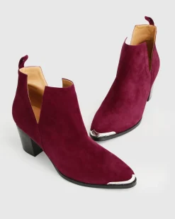 Hot Belle & Bloom Austin Suede Ankle Boot - Merlot
