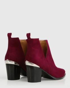Hot Belle & Bloom Austin Suede Ankle Boot - Merlot