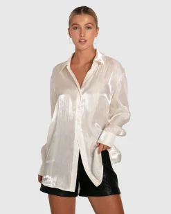 Clearance Belle & Bloom Back To You Irredescent Shirt - White