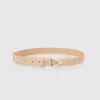Hot Belle & Bloom Bermuda Triangle Leather Belt - Latte