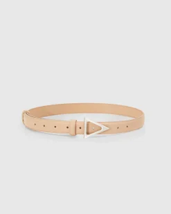Hot Belle & Bloom Bermuda Triangle Leather Belt - Latte