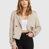 Hot Belle & Bloom Better Off Military Peacoat - Sand