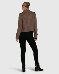 Online Belle & Bloom Better Off Military Peacoat - Walnut