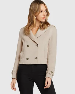 Hot Belle & Bloom Better Off Military Peacoat - Sand