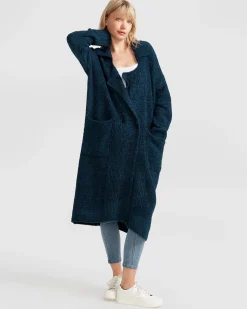 Outlet Belle & Bloom Born To Run Sustainable Sweater Coat - Dark Teal DarkTeal