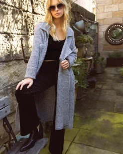 Clearance Belle & Bloom Born To Run Sustainable Sweater Coat - Grey