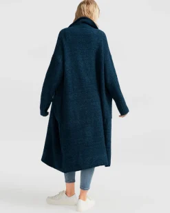 Outlet Belle & Bloom Born To Run Sustainable Sweater Coat - Dark Teal DarkTeal