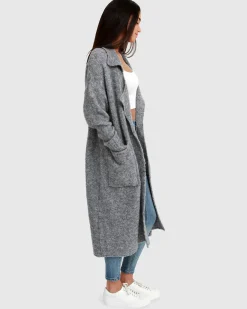 Clearance Belle & Bloom Born To Run Sustainable Sweater Coat - Grey