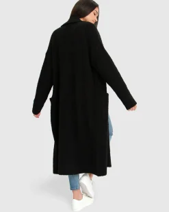 New Belle & Bloom Born To Run Sustainable Sweater Coat - Black