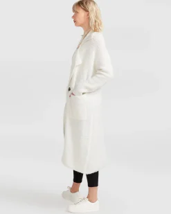 Outlet Belle & Bloom Born To Run Sustainable Sweater Coat - White
