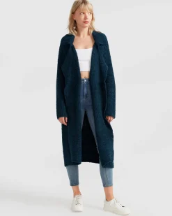 Outlet Belle & Bloom Born To Run Sustainable Sweater Coat - Dark Teal DarkTeal