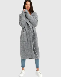 Clearance Belle & Bloom Born To Run Sustainable Sweater Coat - Grey