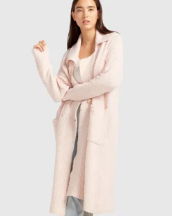 Best Belle & Bloom Born To Run Sustainable Sweater Coat - Pale Pink PalePink