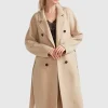 Hot Belle & Bloom Boss Girl Double-Breasted Lined Wool Coat - Pale Oat BreastedLinedWoolCoat-PaleOat