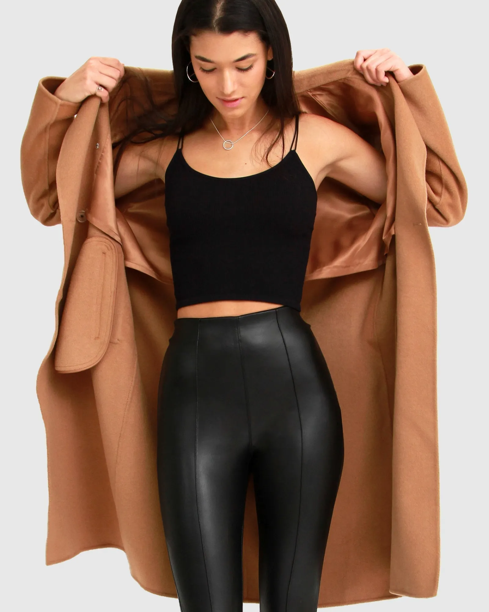 Hot Belle & Bloom Boss Girl Double-Breasted Lined Wool Coat - Camel BreastedLinedWoolCoat-Camel