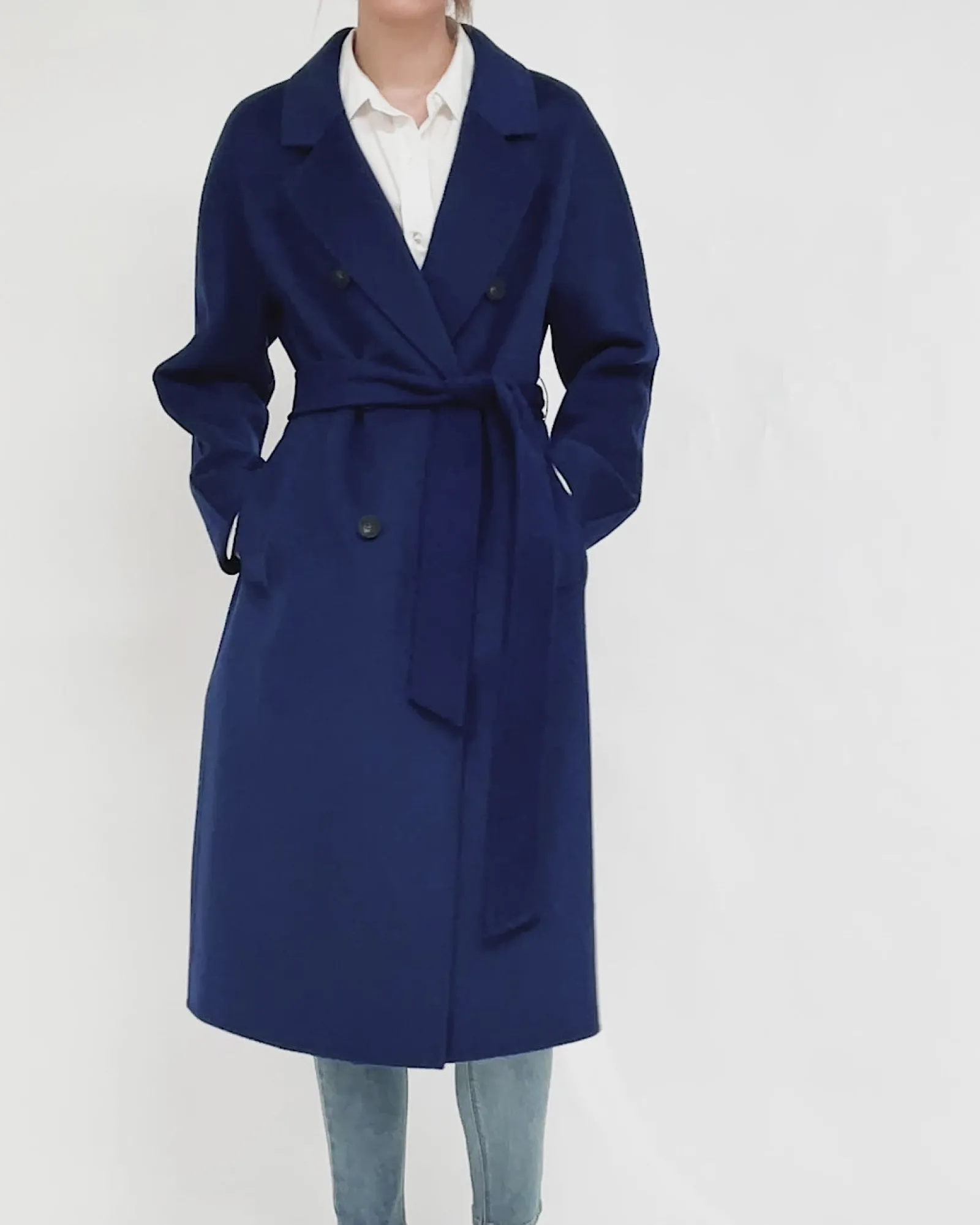 Outlet Belle & Bloom Boss Girl Double-Breasted Lined Wool Coat - Midnight Blue BreastedLinedWoolCoat-MidnightBlue