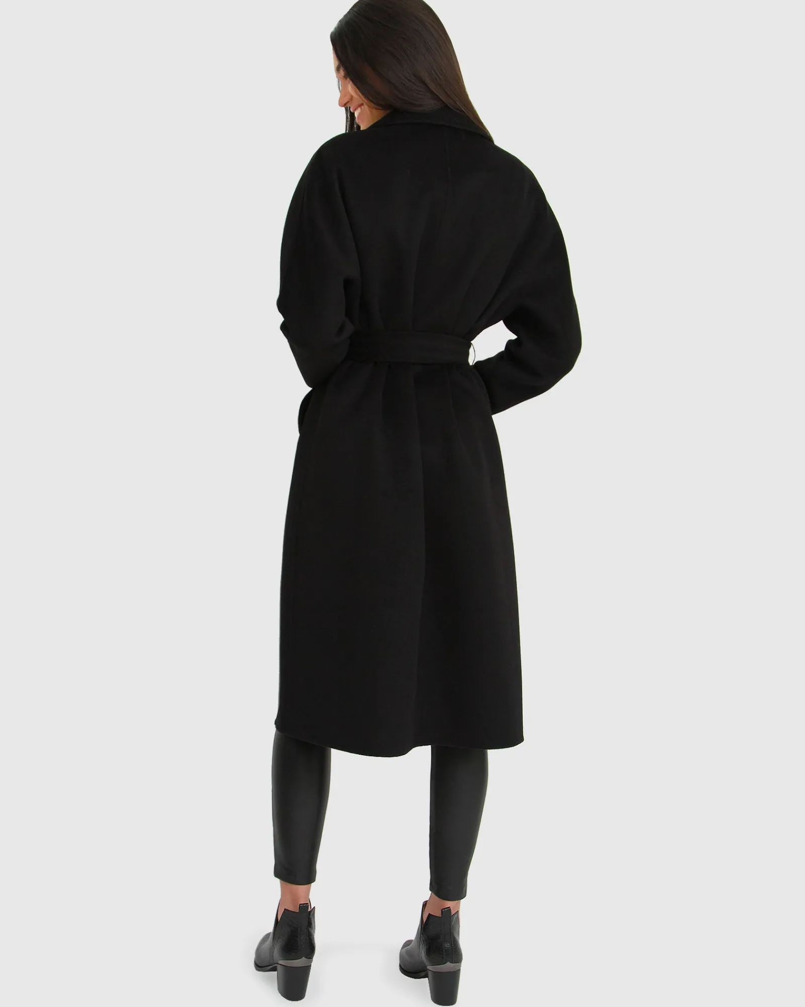 Fashion Belle & Bloom Boss Girl Double-Breasted Lined Wool Coat - Black BreastedLinedWoolCoat-Black