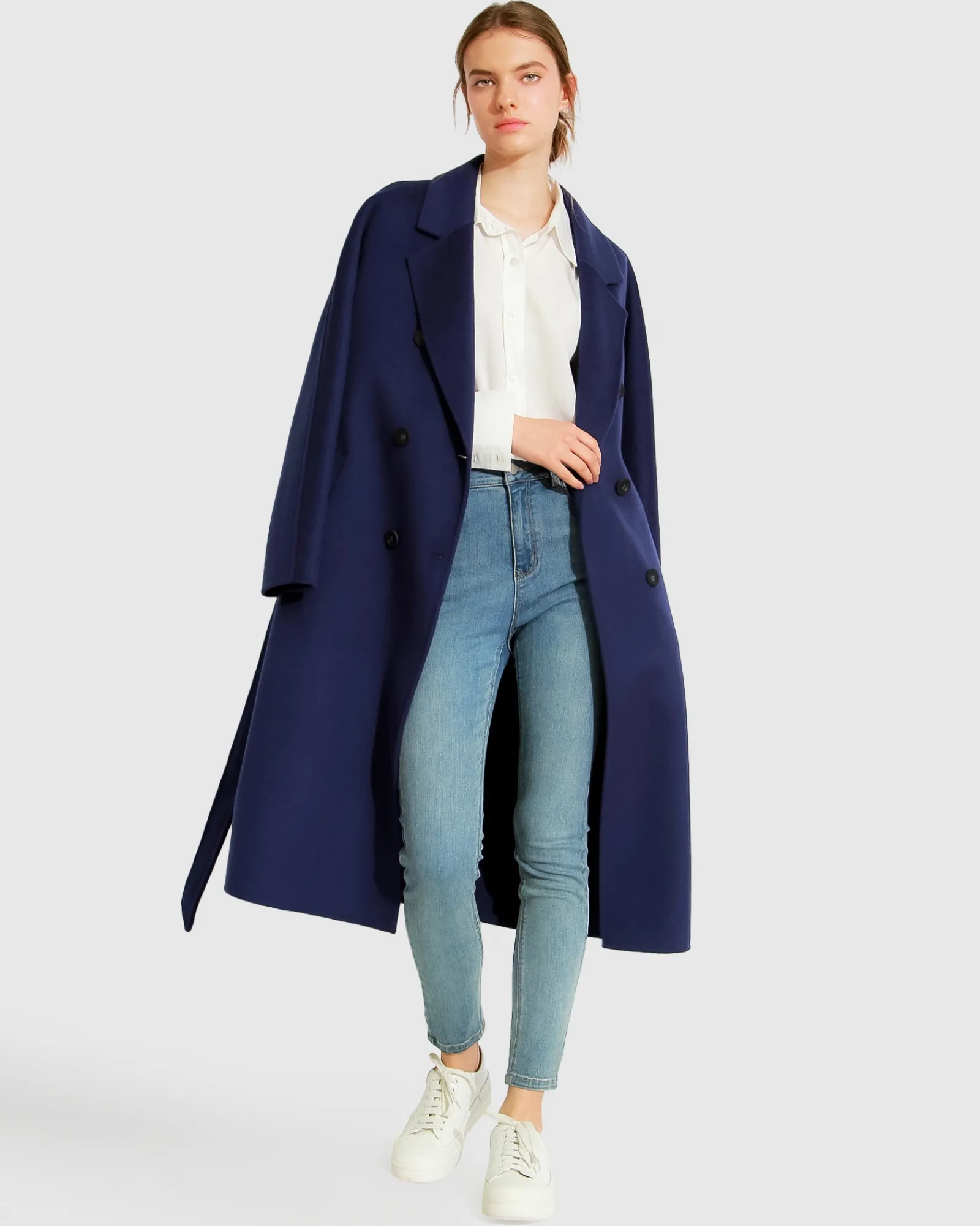 Outlet Belle & Bloom Boss Girl Double-Breasted Lined Wool Coat - Midnight Blue BreastedLinedWoolCoat-MidnightBlue
