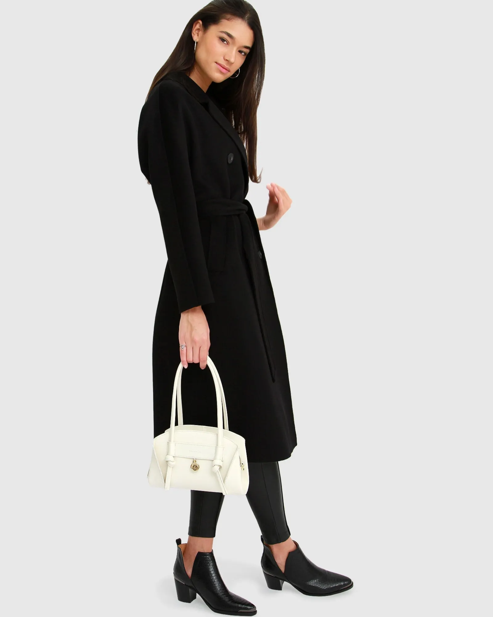 Fashion Belle & Bloom Boss Girl Double-Breasted Lined Wool Coat - Black BreastedLinedWoolCoat-Black