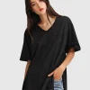 Outlet Belle & Bloom Brave Soul Oversized T-Shirt - Black Shirt-Black