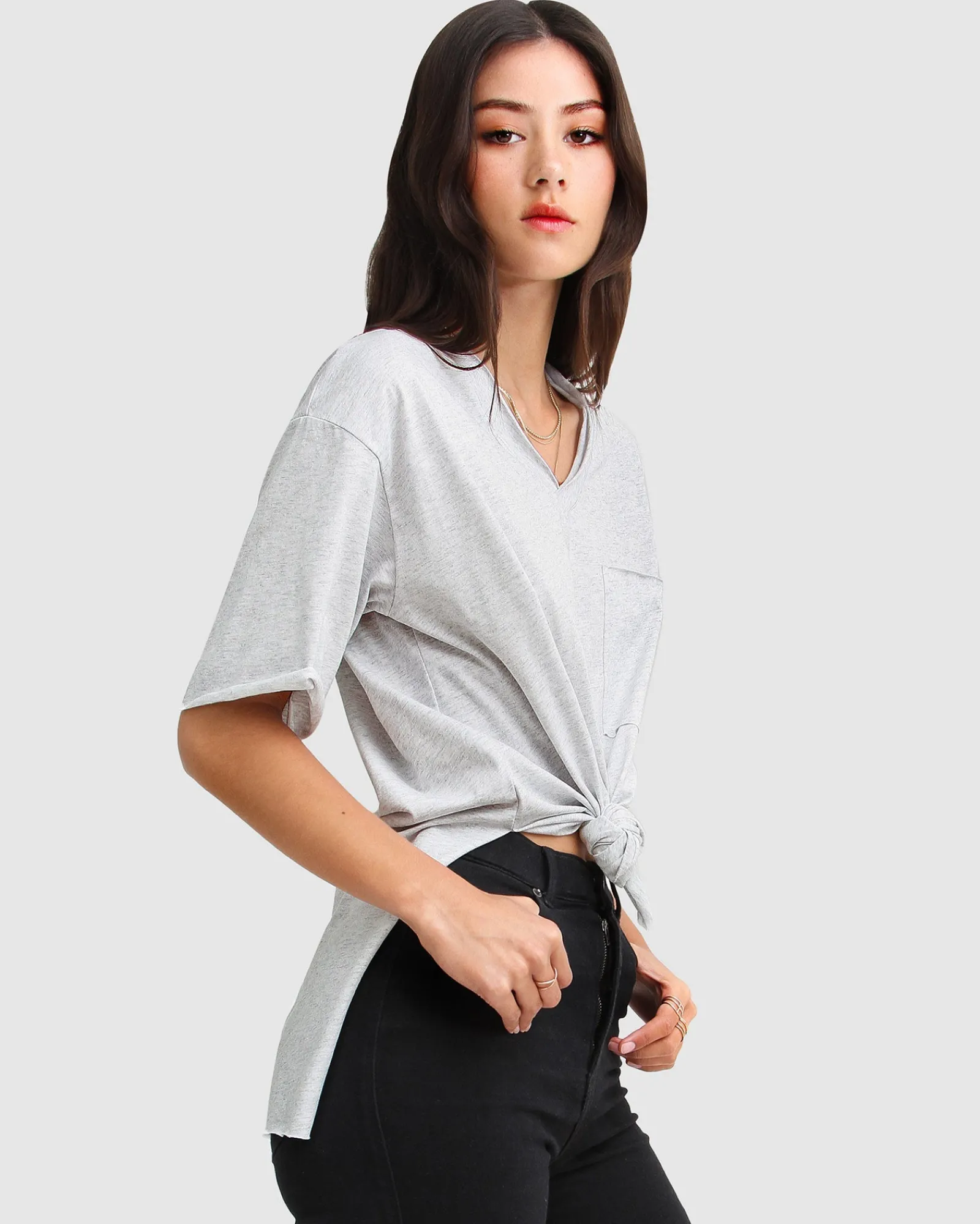 Sale Belle & Bloom Brave Soul Oversized T-Shirt - Grey Shirt-Grey