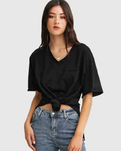 Outlet Belle & Bloom Brave Soul Oversized T-Shirt - Black Shirt-Black
