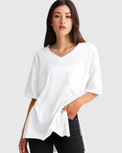 Best Belle & Bloom Brave Soul Oversized T-Shirt - White Shirt-White