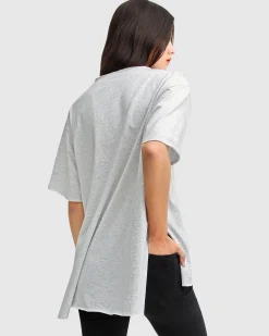 Sale Belle & Bloom Brave Soul Oversized T-Shirt - Grey Shirt-Grey
