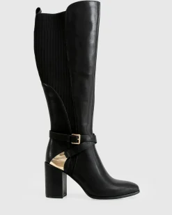 Clearance Belle & Bloom Breton Knee High Boot - Black