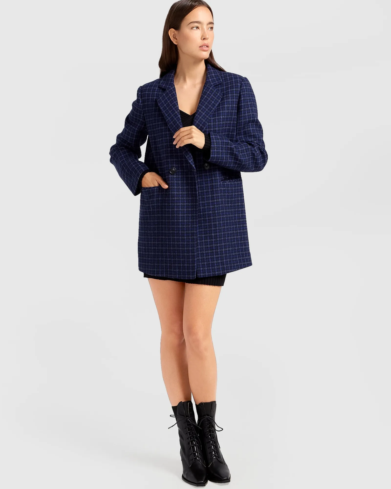 Outlet Belle & Bloom Cambridge Oversized Wool Blazer - Blue