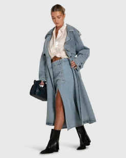 Outlet Belle & Bloom Can't Forget You Denim Midi Skirt