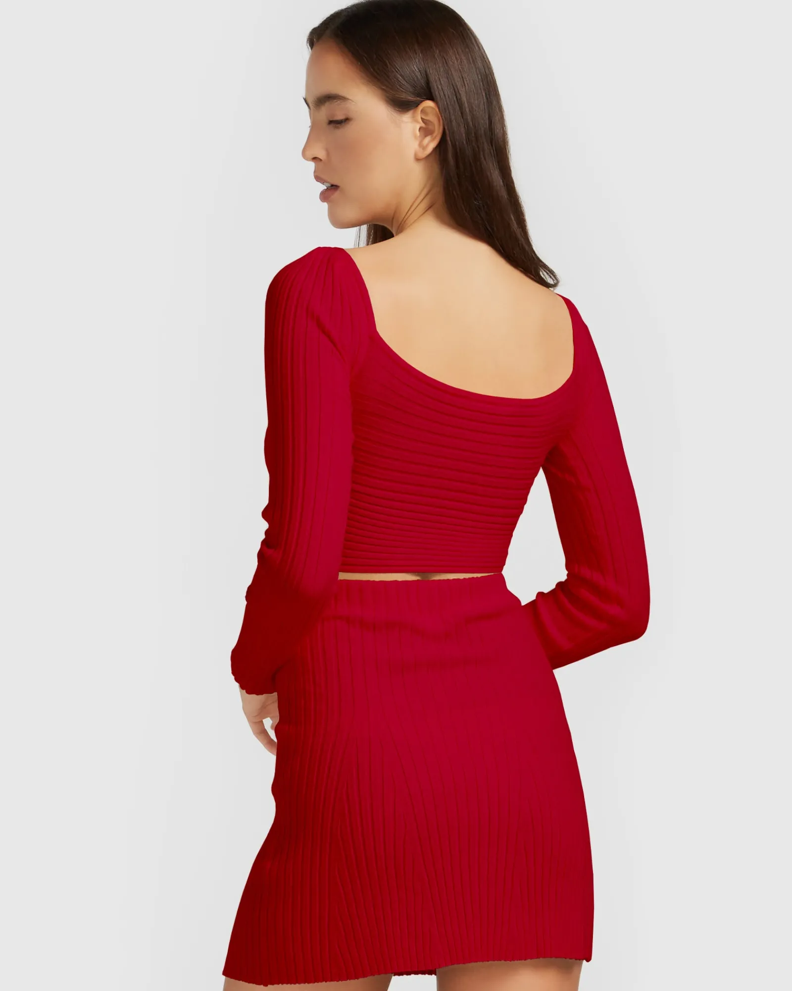 Discount Belle & Bloom C'est Belle Knit Mini Skirt - Red